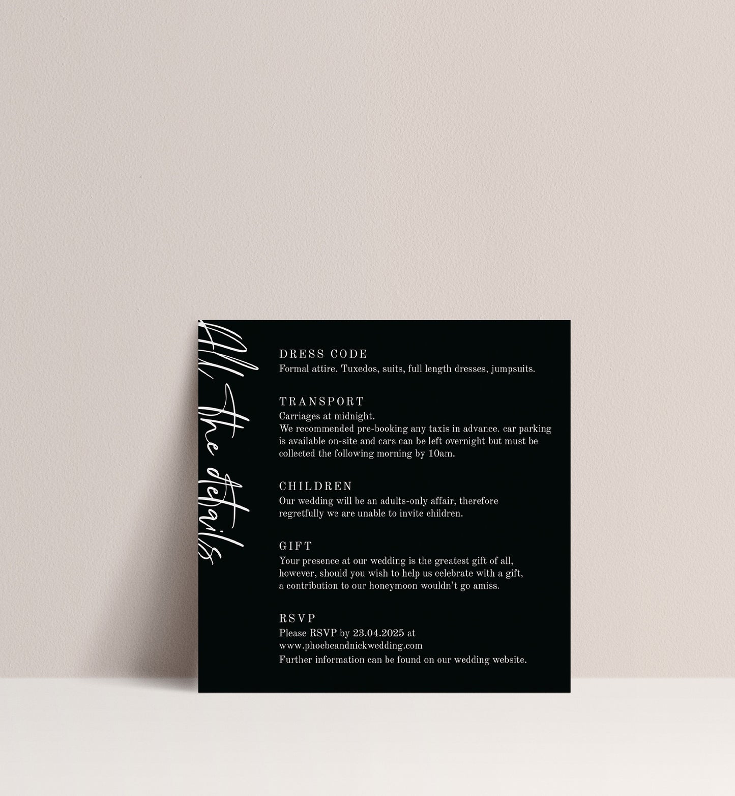 CALLA LUXE INVITATION 3 CARD SUITE