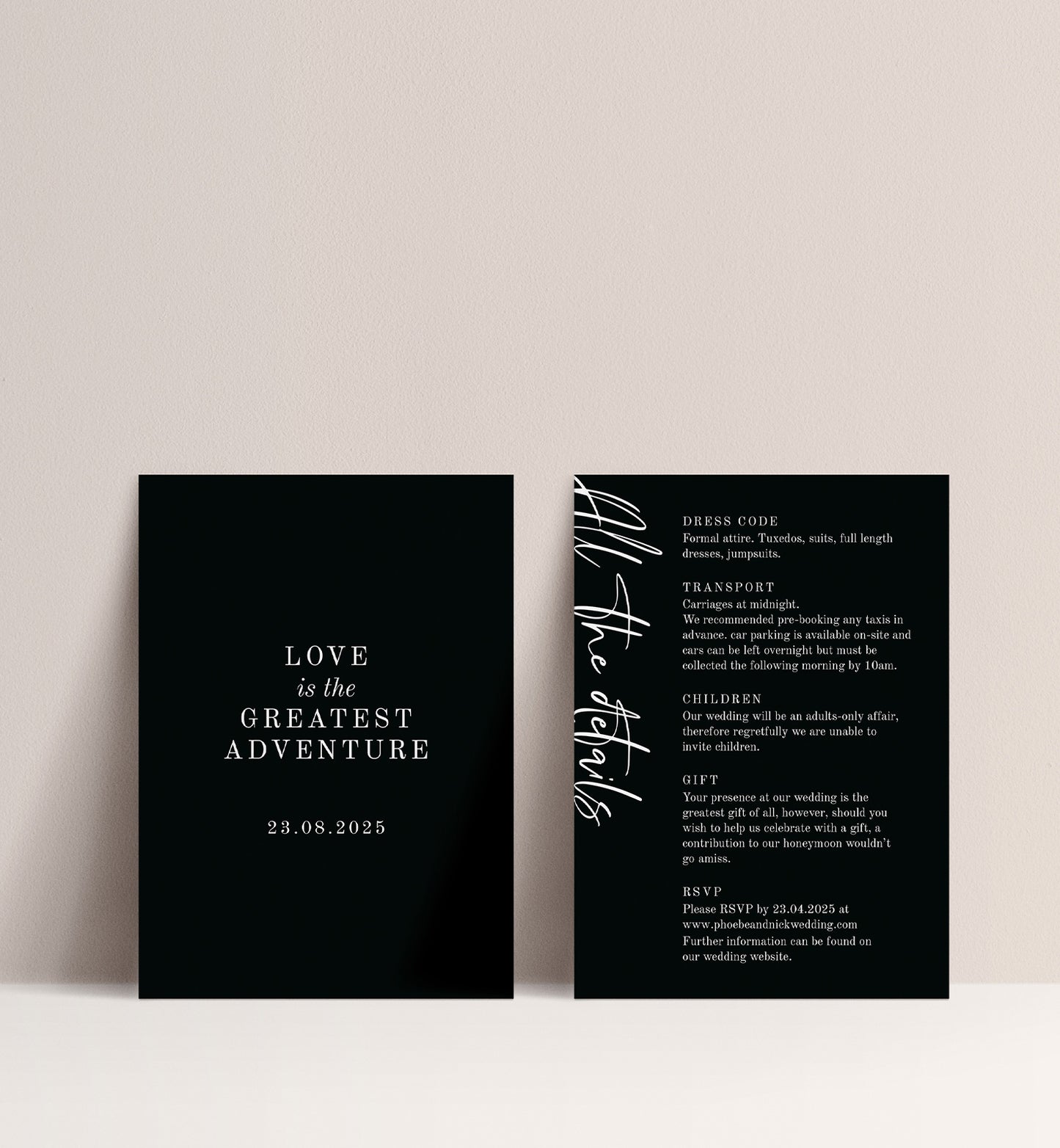 CALLA LUXE INVITATION 2 CARD SUITE