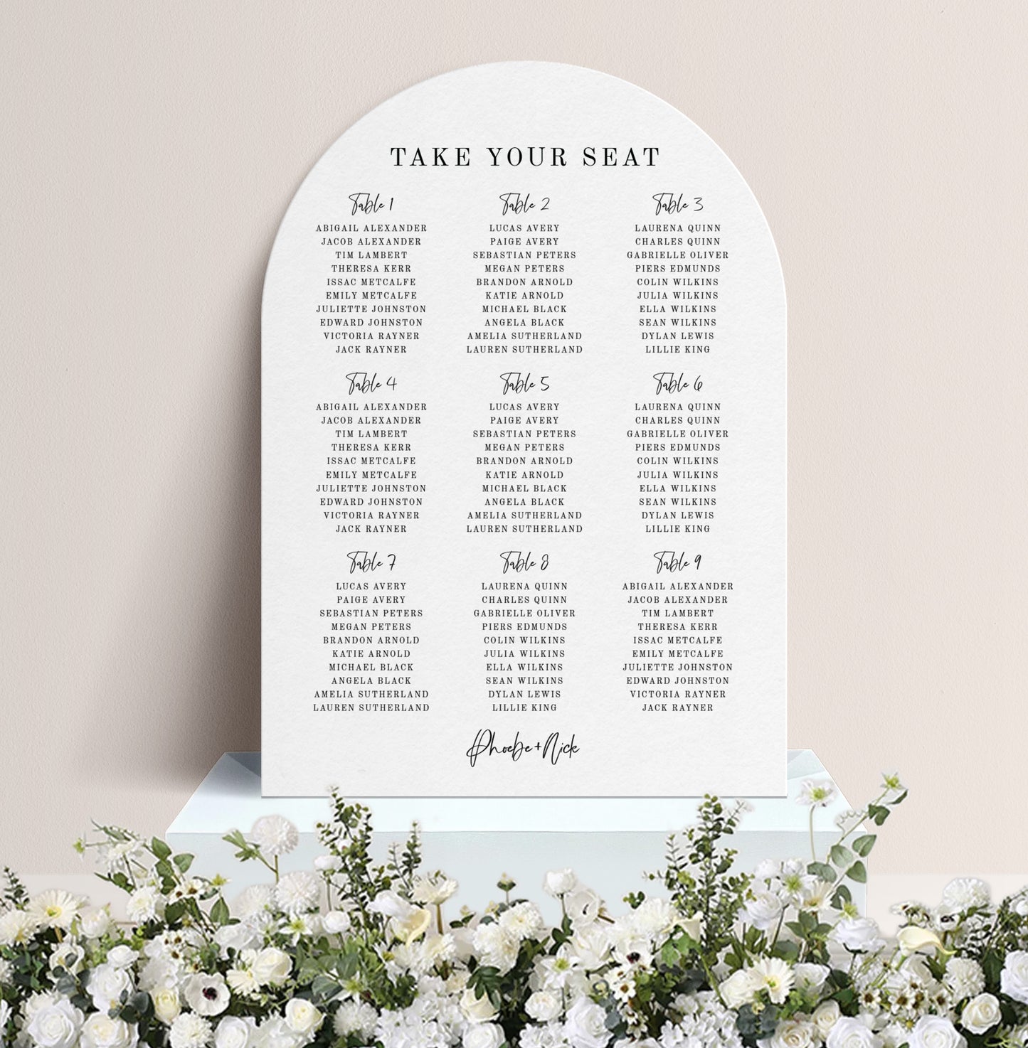 CALLA LUXE TABLE PLAN
