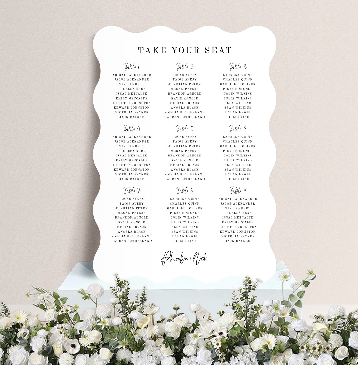 CALLA LUXE TABLE PLAN
