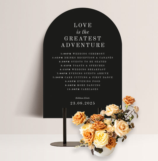 CALLA LUXE ORDER OF THE DAY SIGN