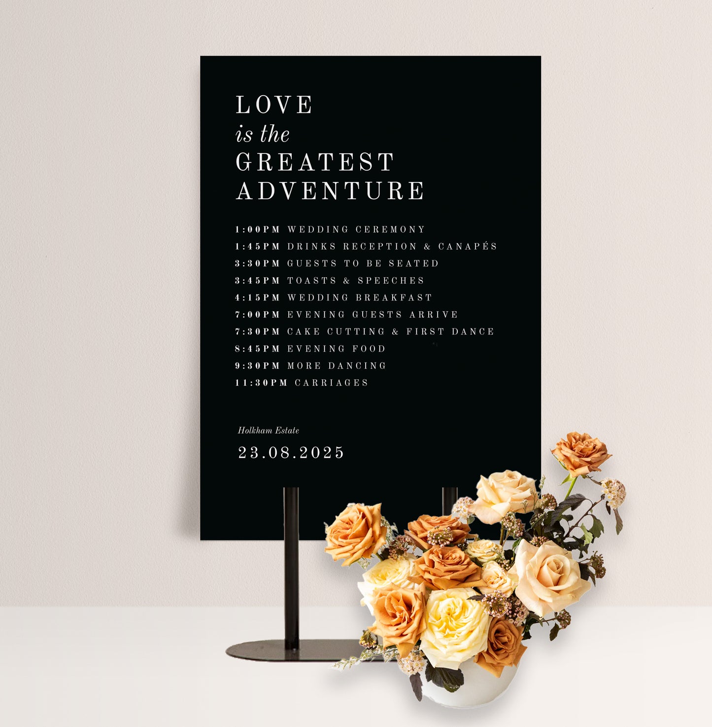 CALLA LUXE ORDER OF THE DAY SIGN