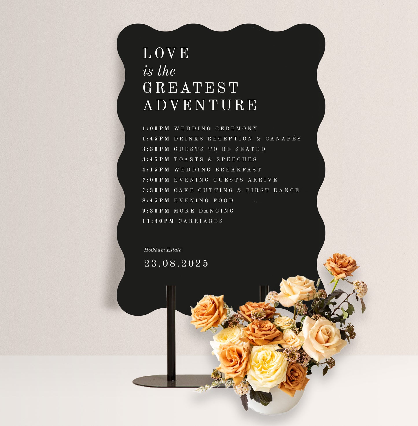 CALLA LUXE ORDER OF THE DAY SIGN