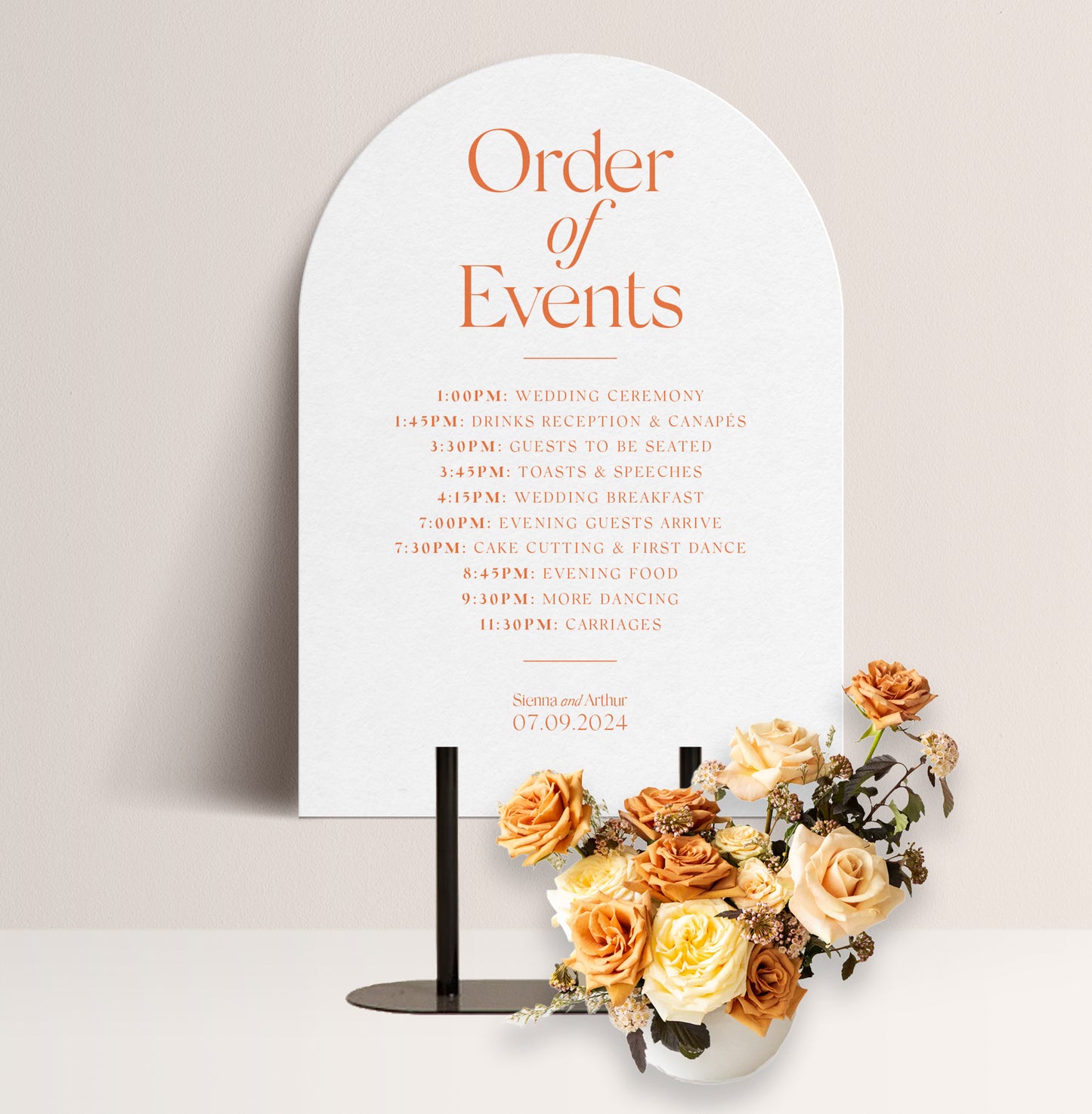 CITRUS LUXE ORDER OF THE DAY SIGN