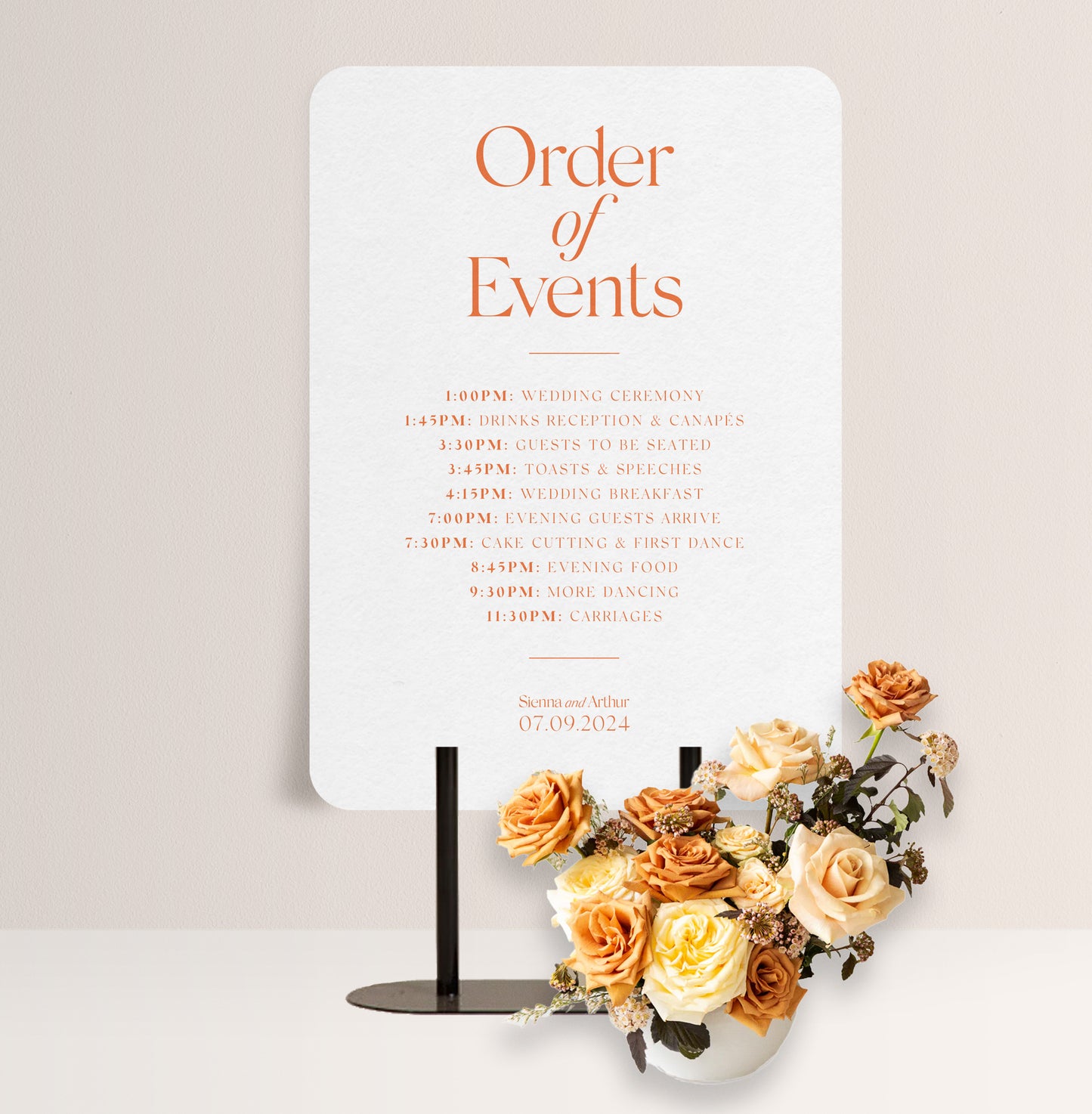 CITRUS LUXE ORDER OF THE DAY SIGN