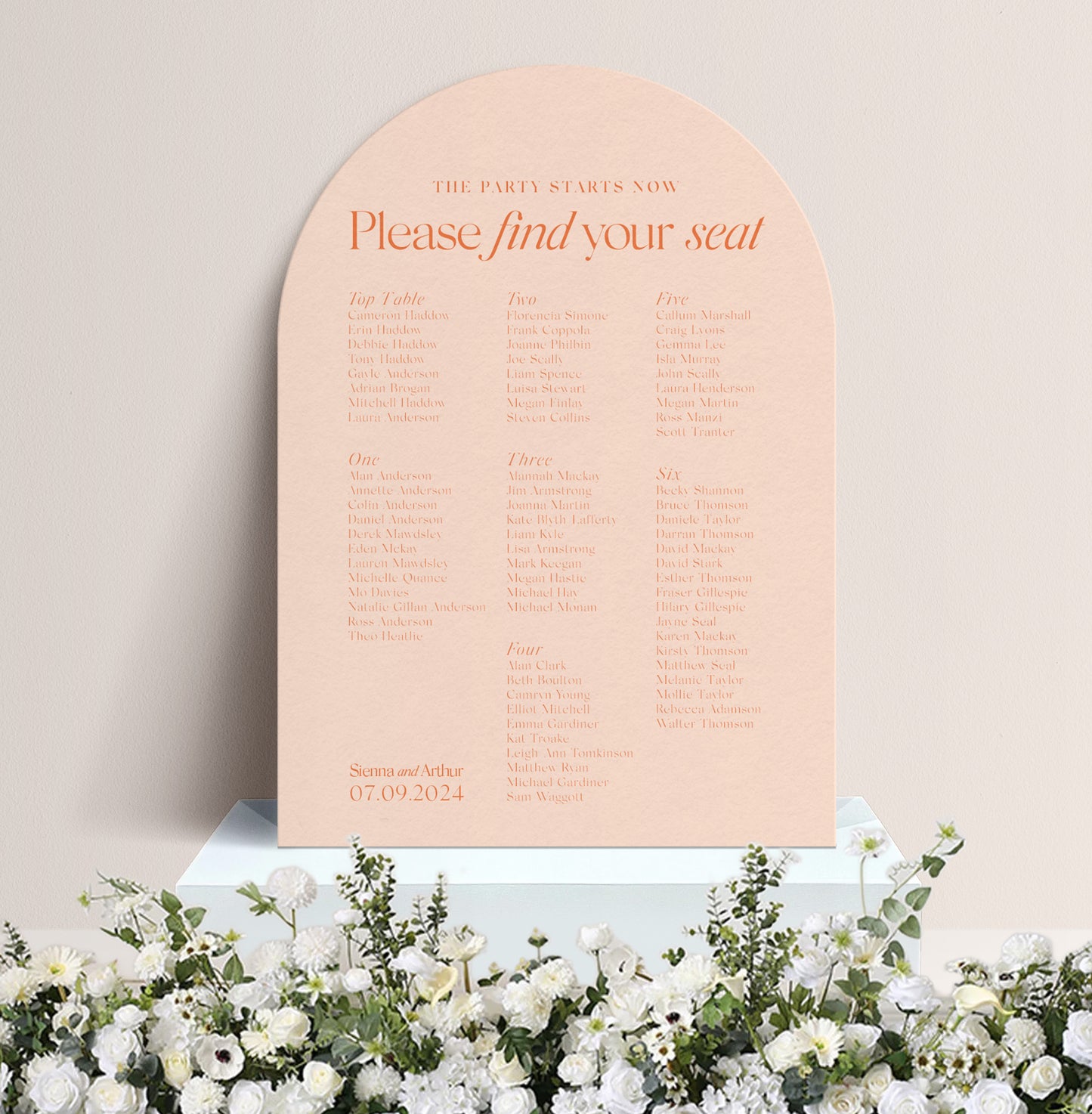 CITRUS LUXE TABLE PLAN