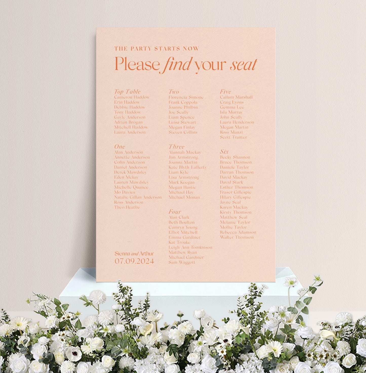 CITRUS LUXE TABLE PLAN