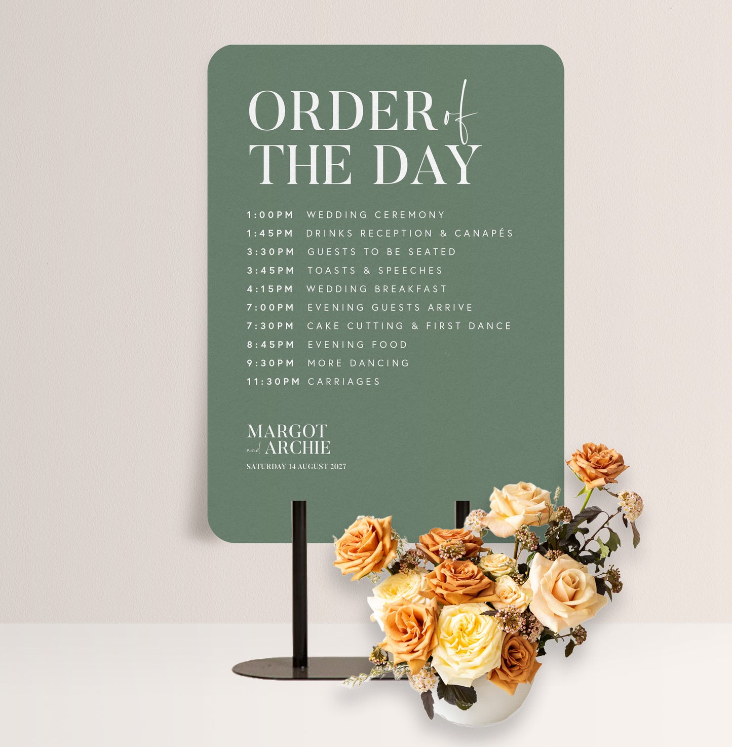 IVY LUXE ORDER OF THE DAY SIGN