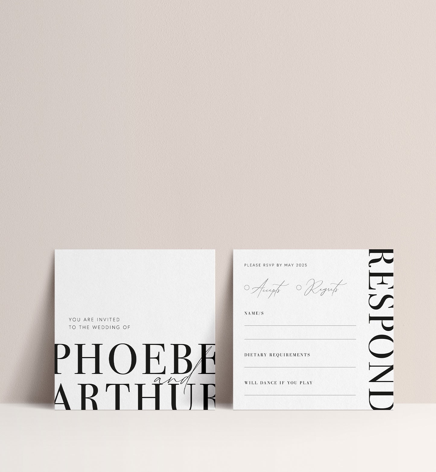 MONO LUXE INVITATION 3 CARD SUITE