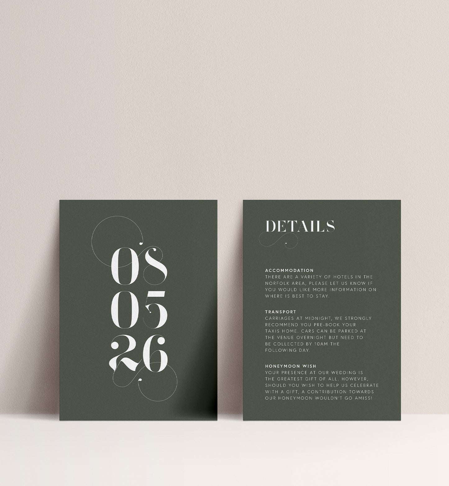 OLIVE LUXE INVITATION 2 CARD SUITE