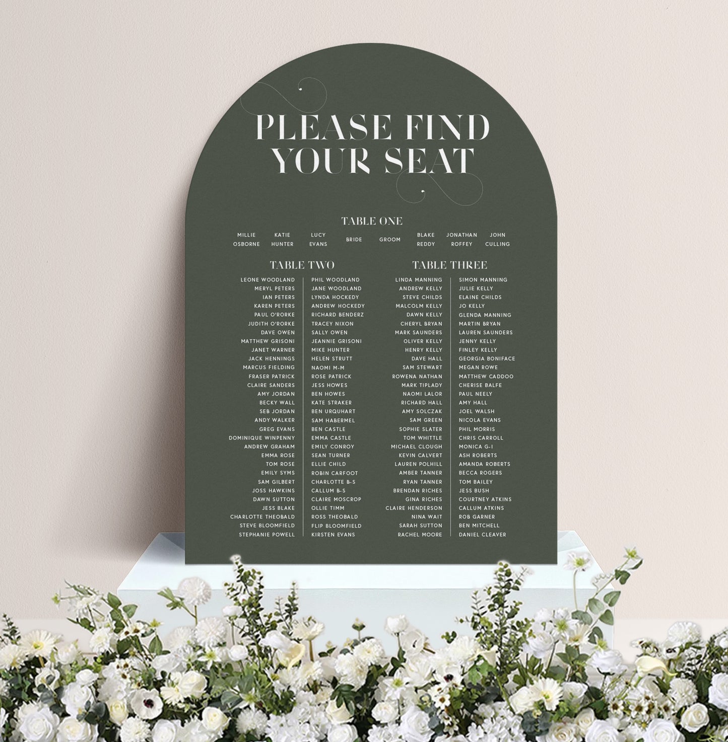OLIVE LUXE TABLE PLAN
