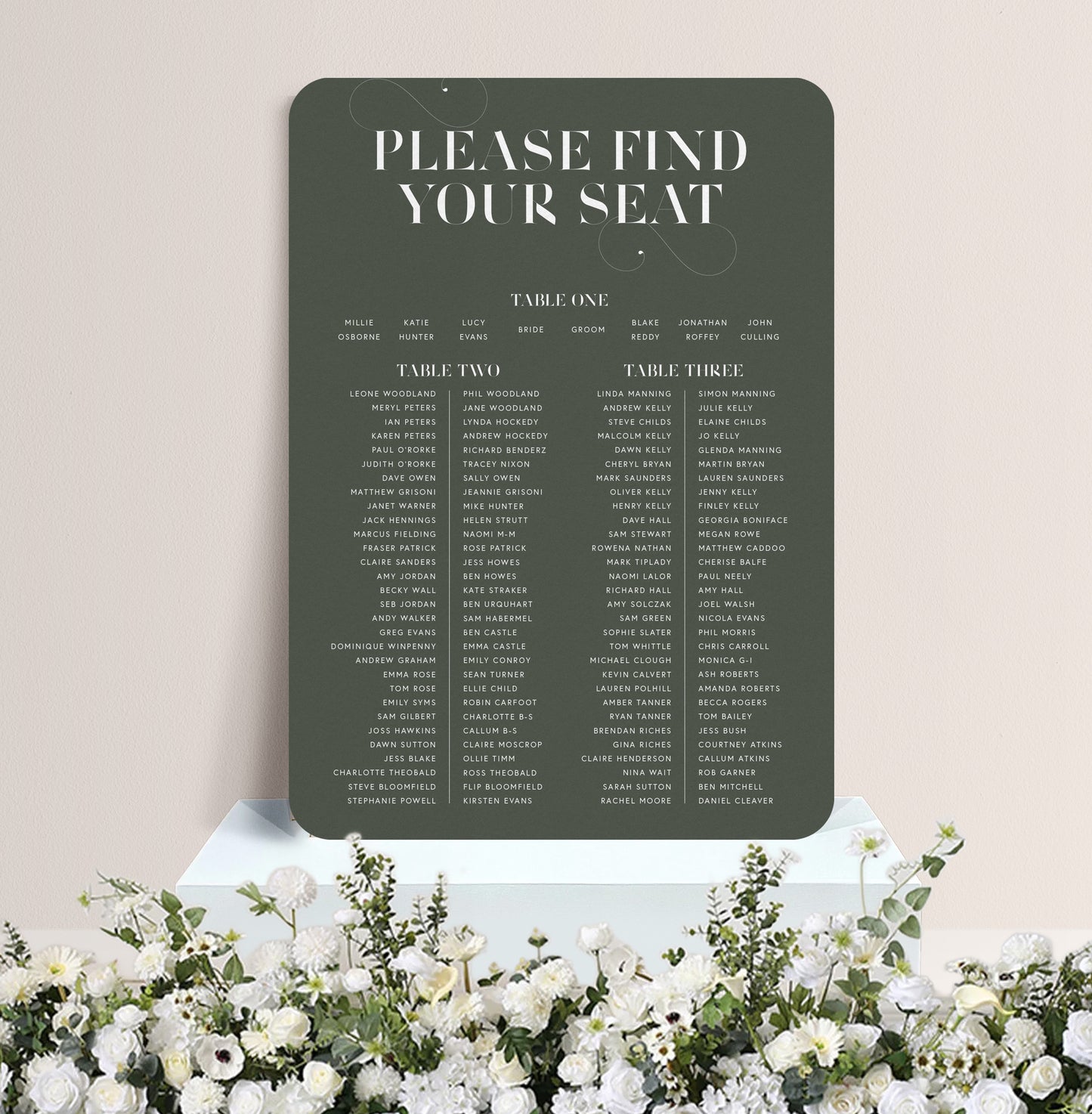 OLIVE LUXE TABLE PLAN