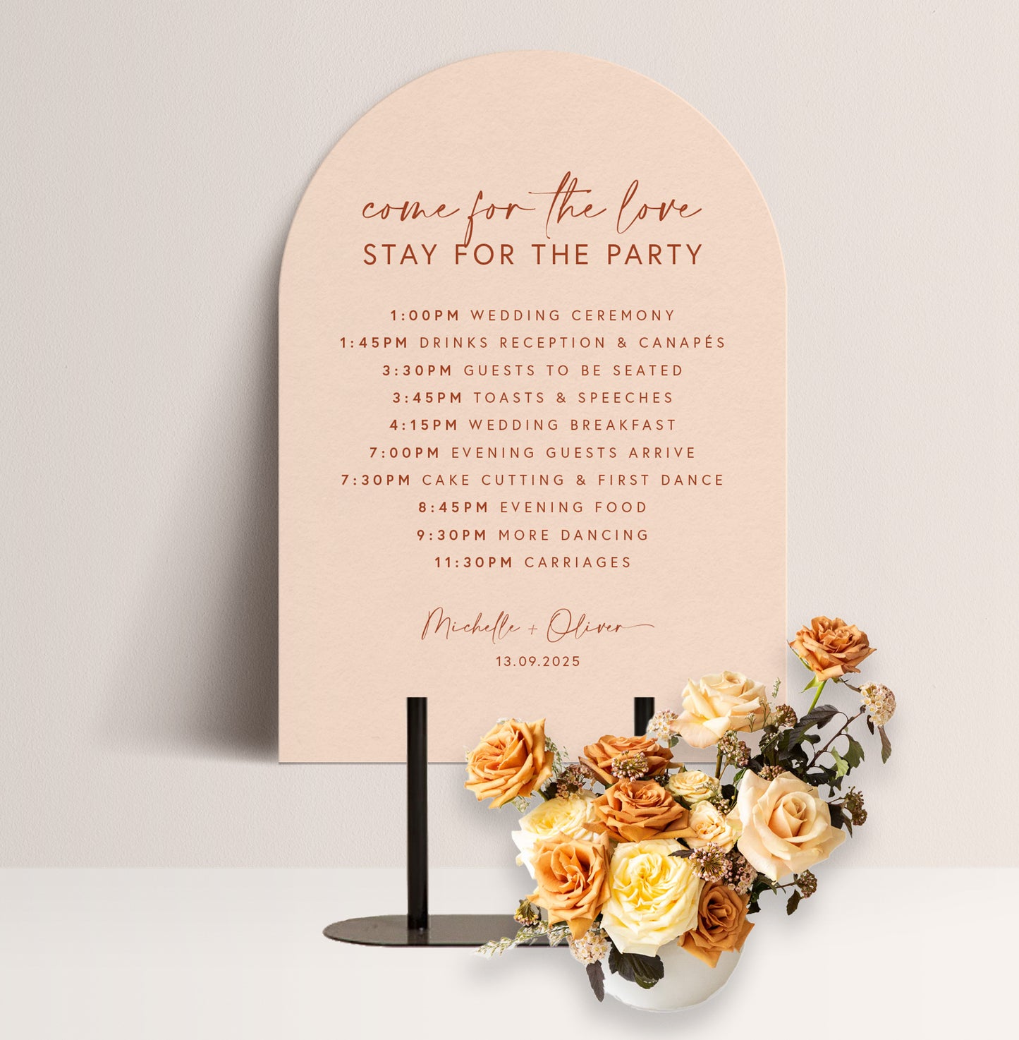 PAMPAS LUXE ORDER OF THE DAY SIGN