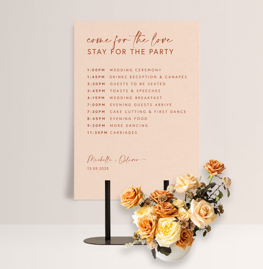 PAMPAS LUXE ORDER OF THE DAY SIGN
