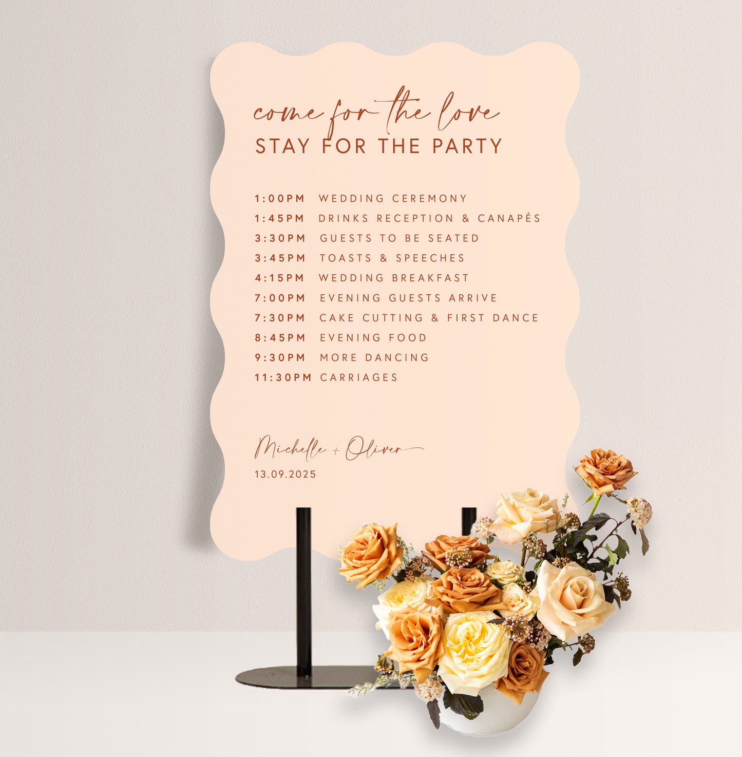 PAMPAS LUXE ORDER OF THE DAY SIGN