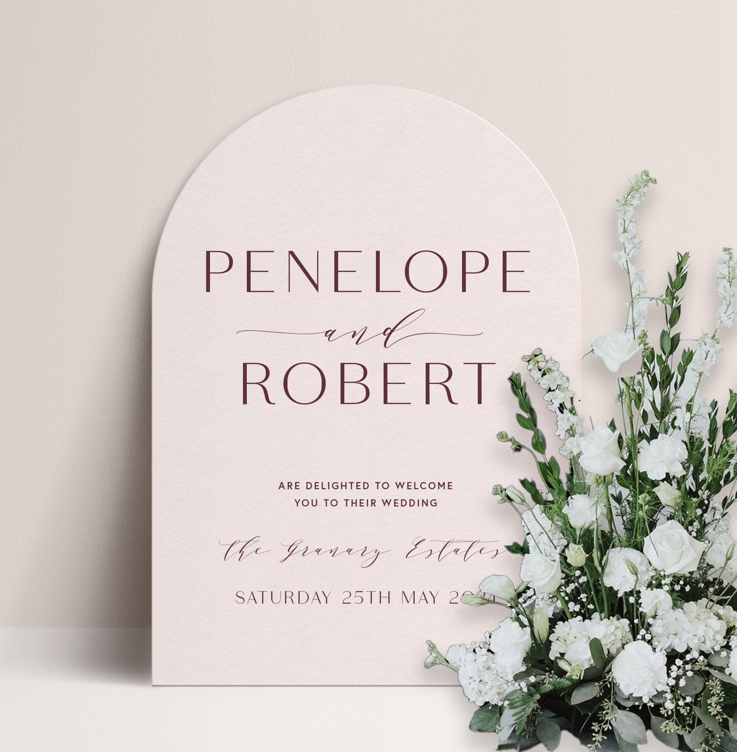PEONY LUXE WELCOME SIGN