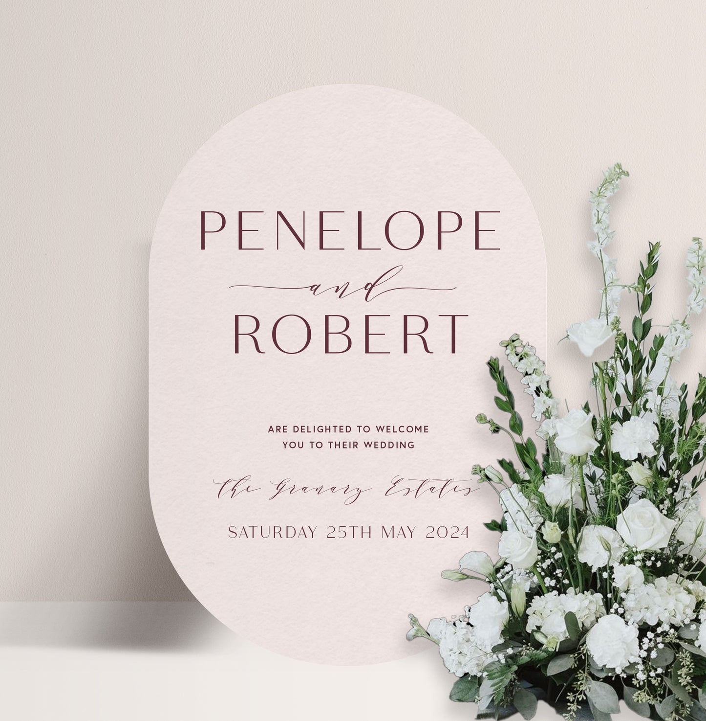 PEONY LUXE WELCOME SIGN