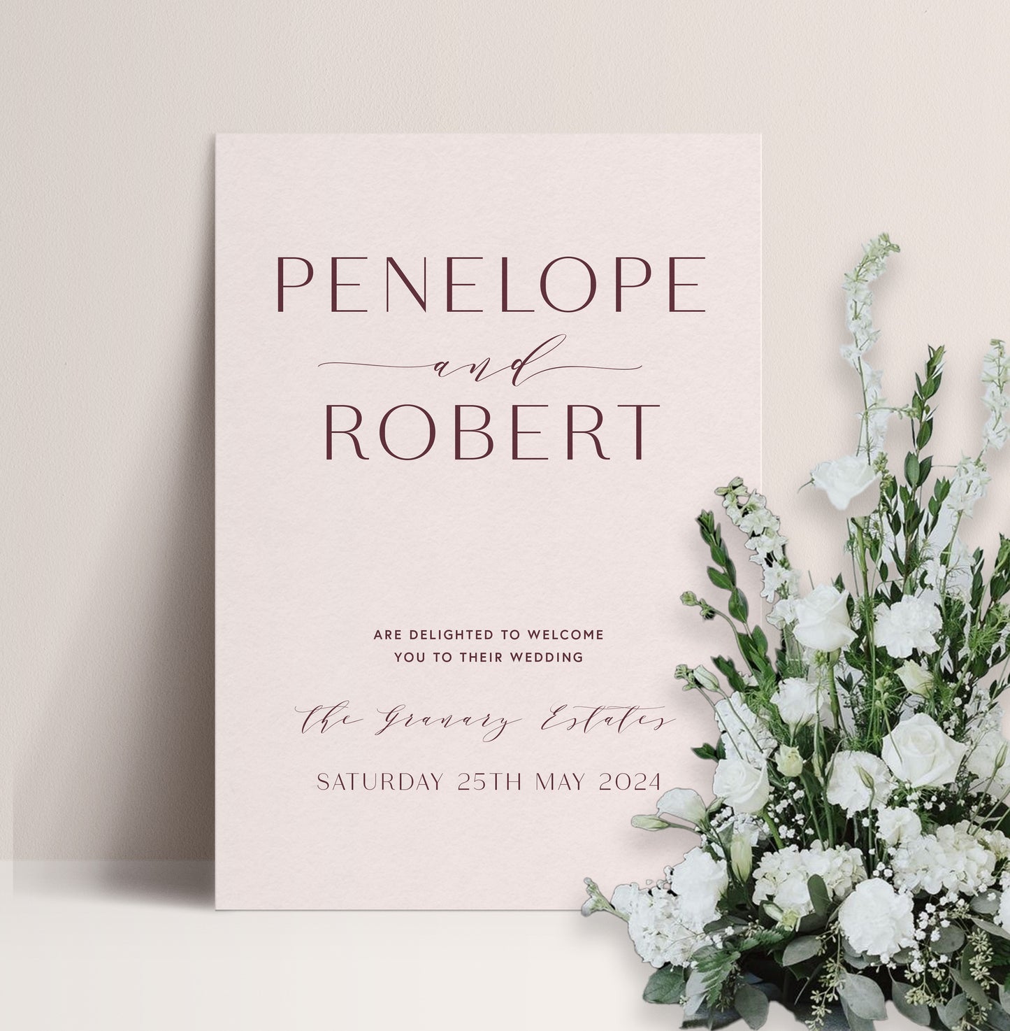 PEONY LUXE WELCOME SIGN