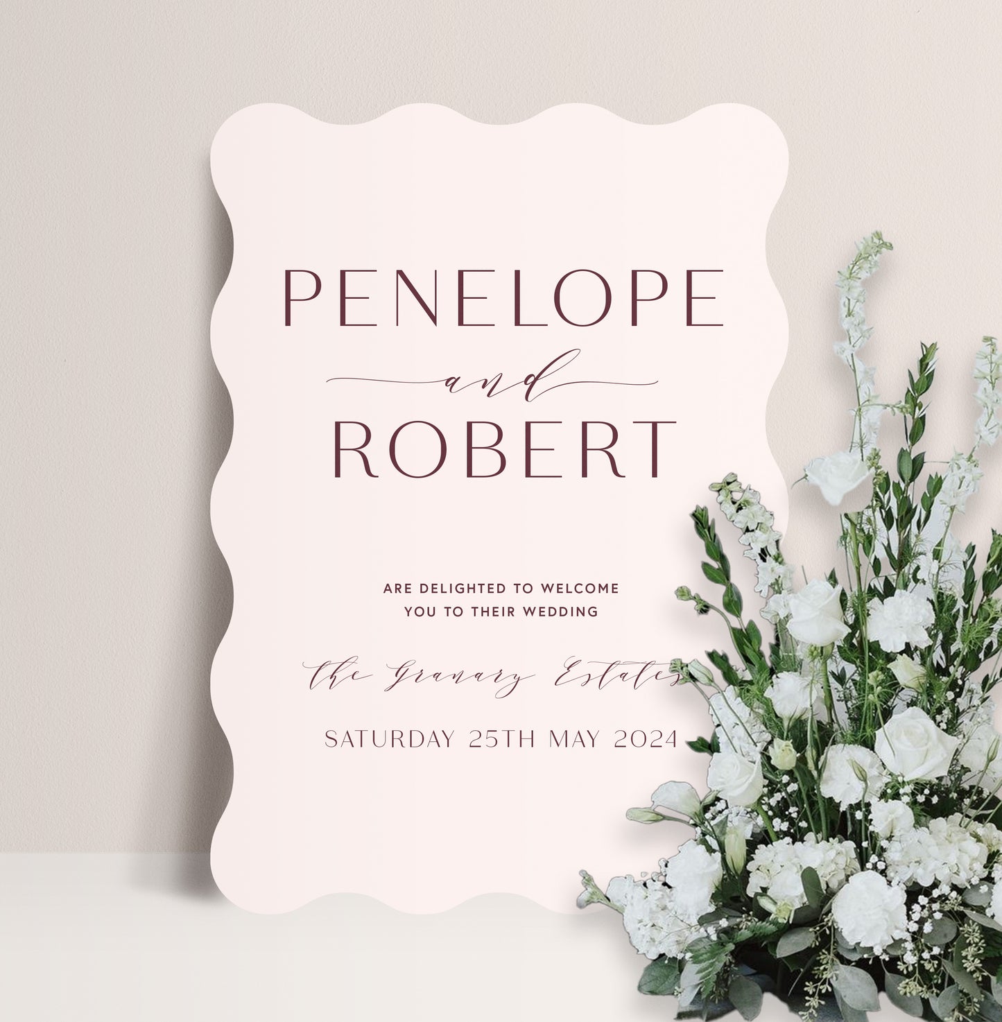 PEONY LUXE WELCOME SIGN