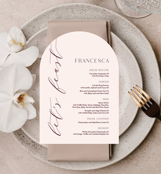 PEONY LUXE MENU