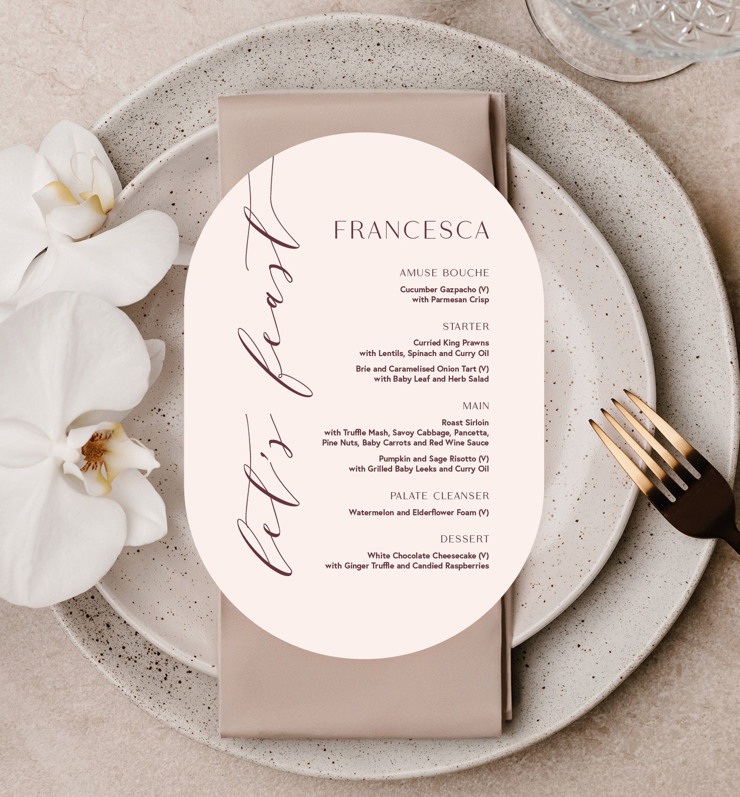 PEONY LUXE MENU