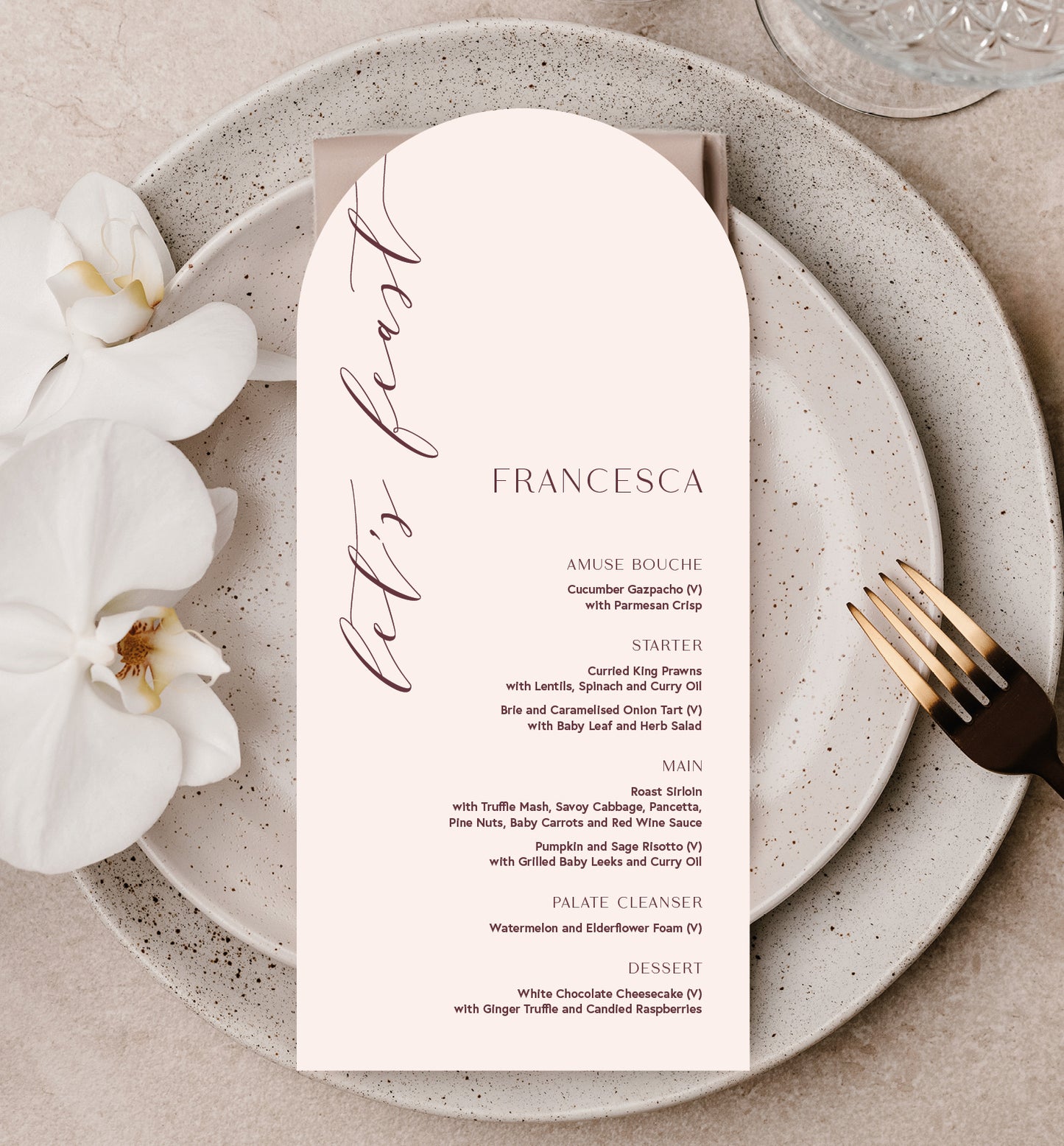 PEONY LUXE MENU