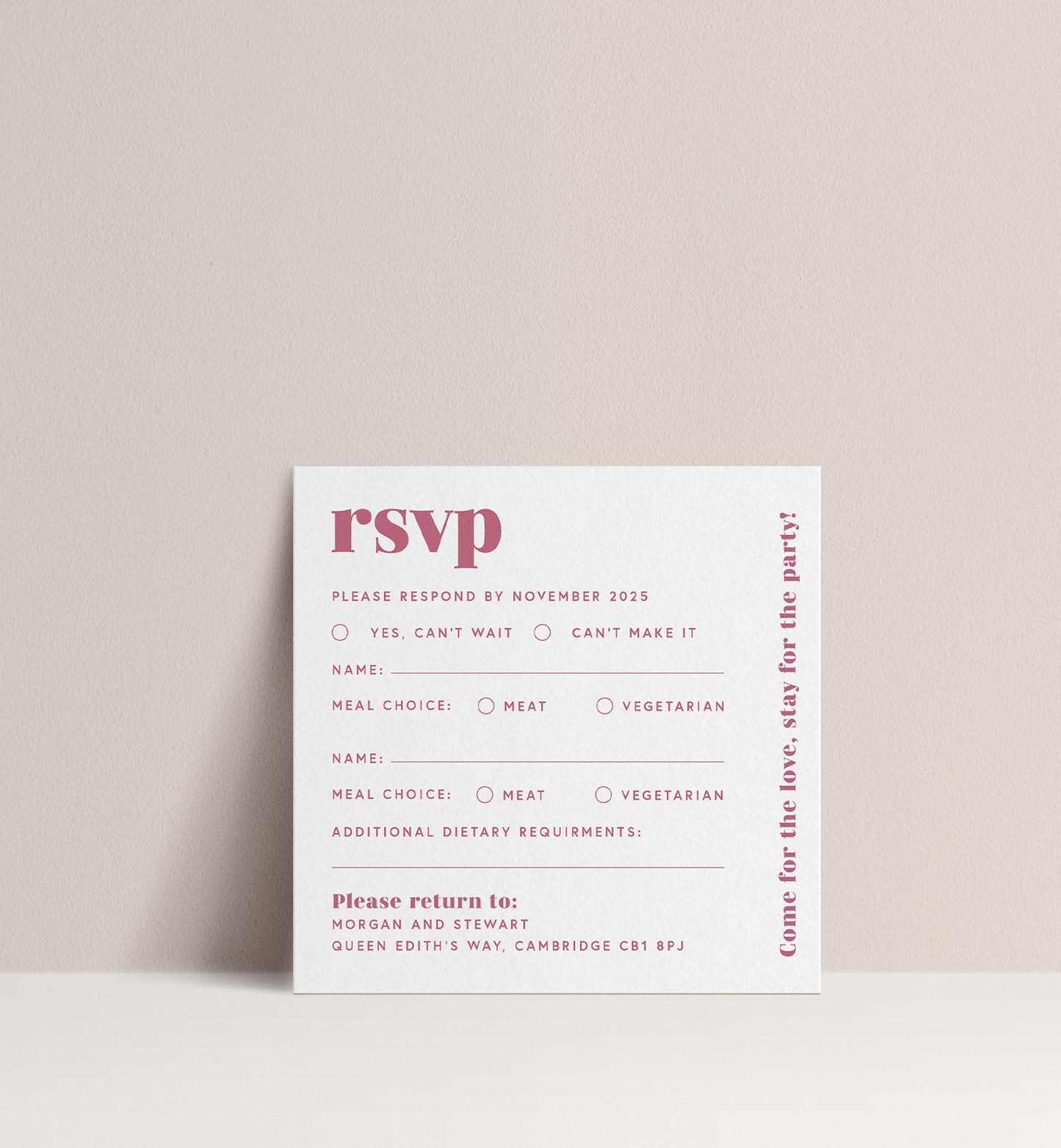 ROSE LUXE INVITATION 3 CARD SUITE