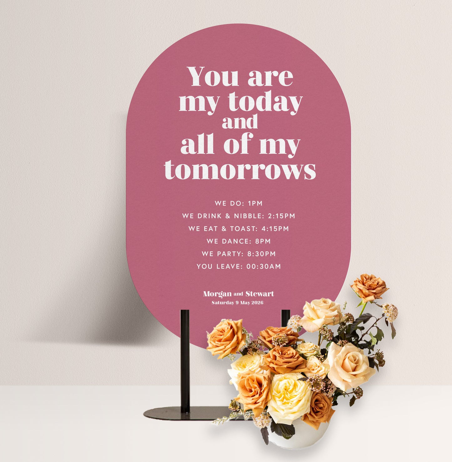 ROSE LUXE ORDER OF THE DAY SIGN