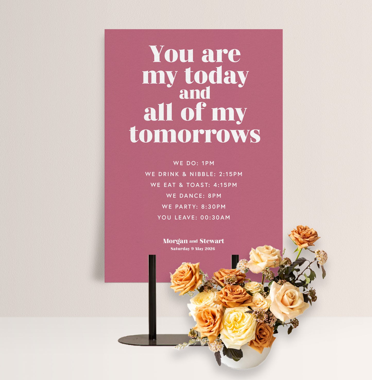 ROSE LUXE ORDER OF THE DAY SIGN