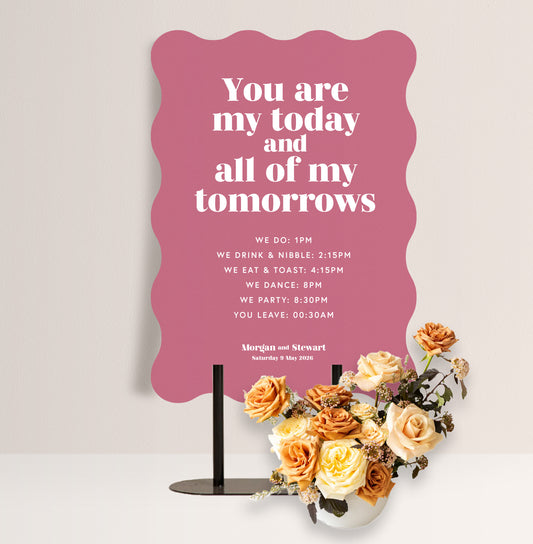 ROSE LUXE ORDER OF THE DAY SIGN