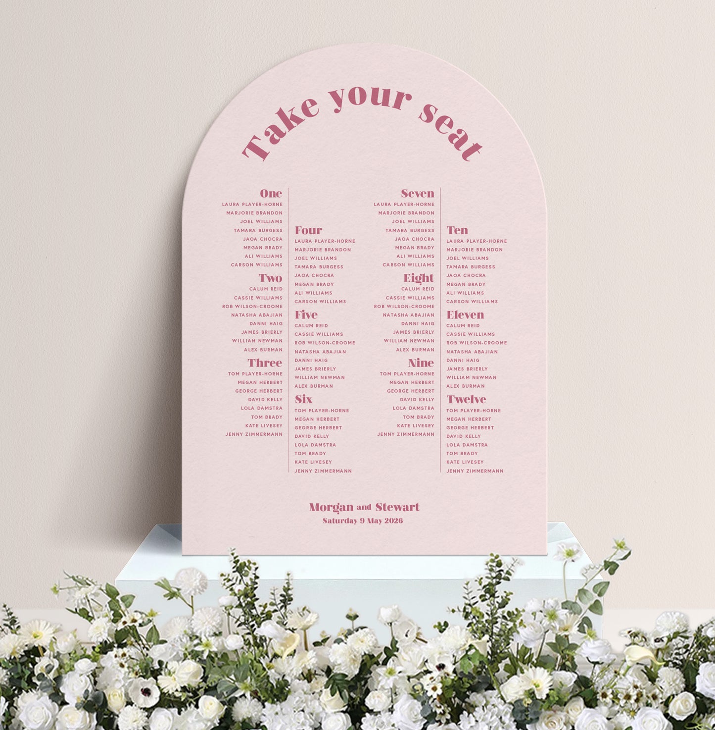 ROSE LUXE TABLE PLAN