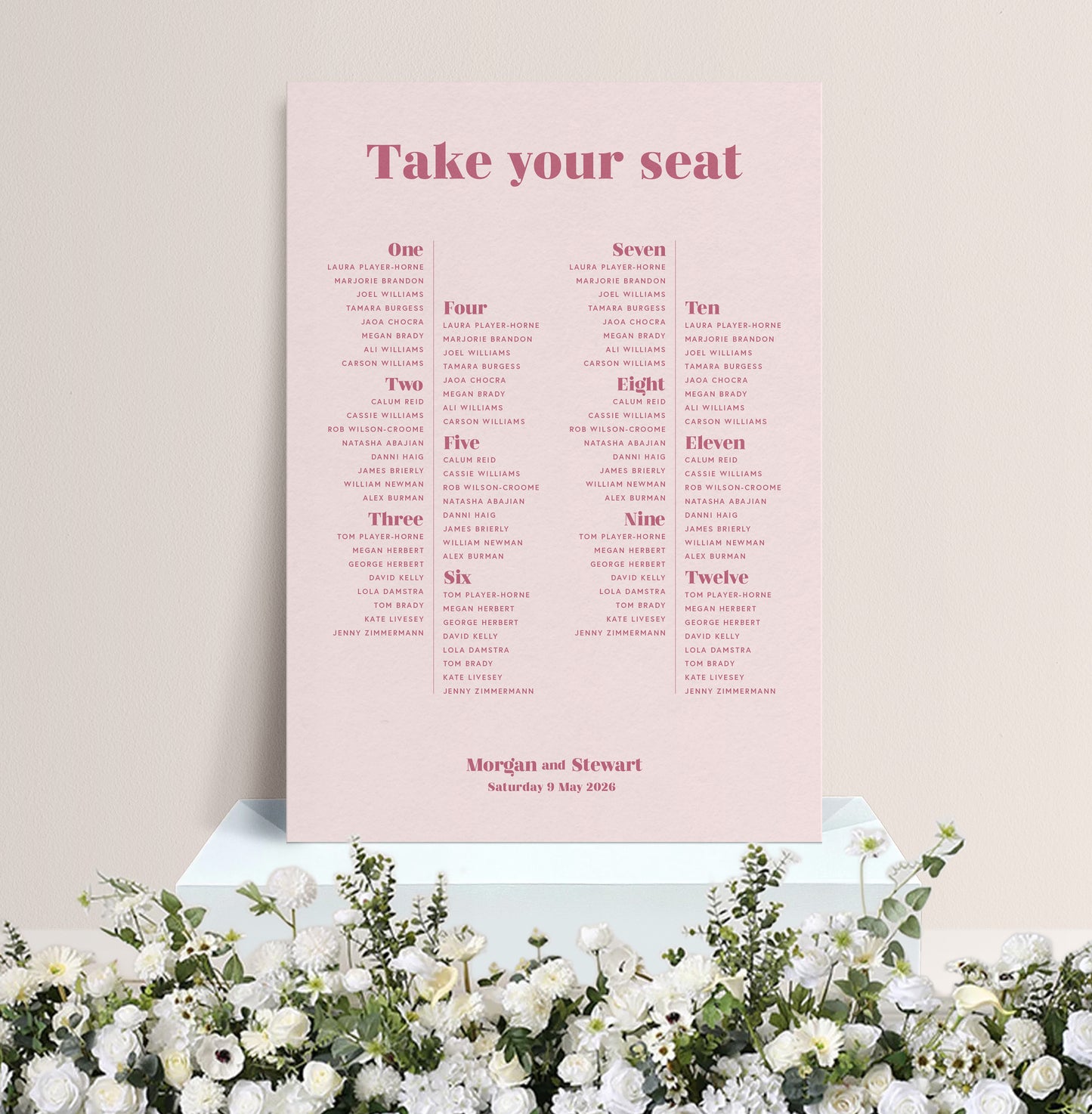 ROSE LUXE TABLE PLAN