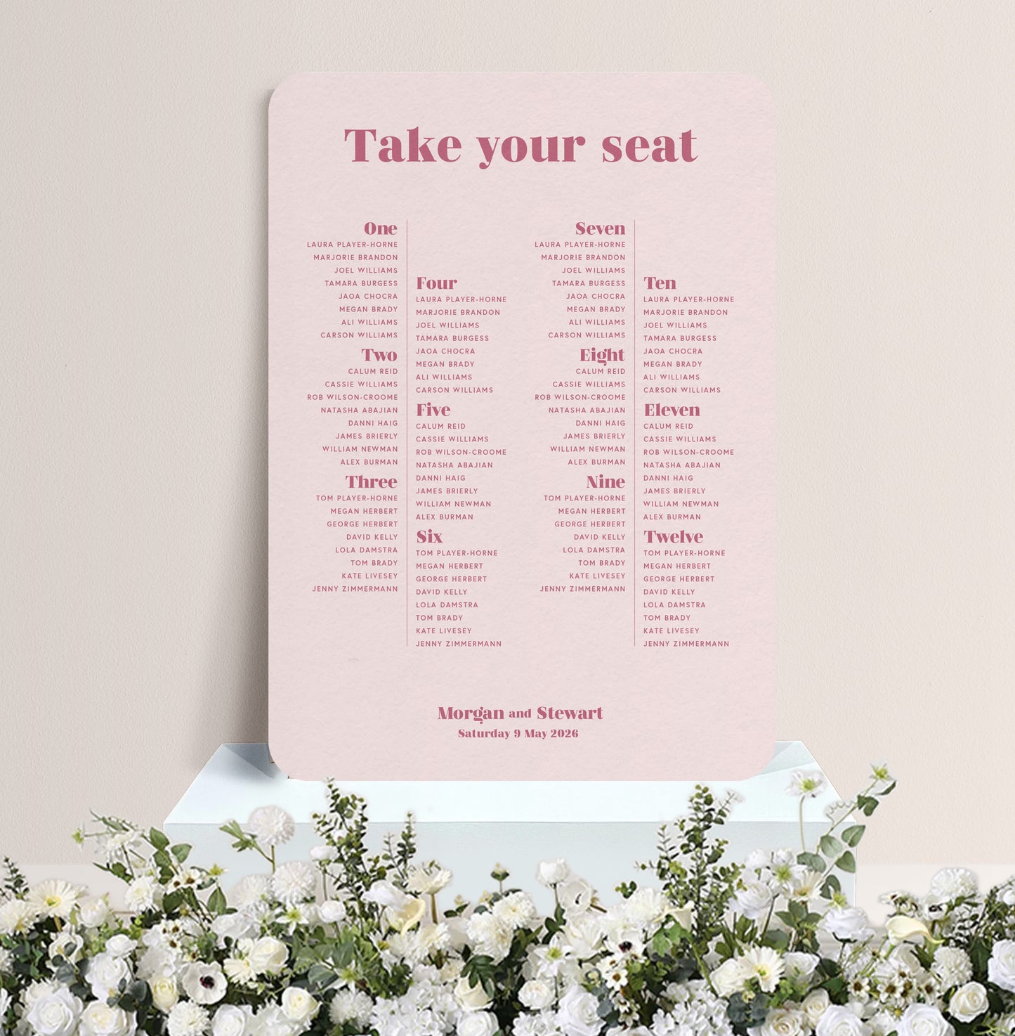 ROSE LUXE TABLE PLAN