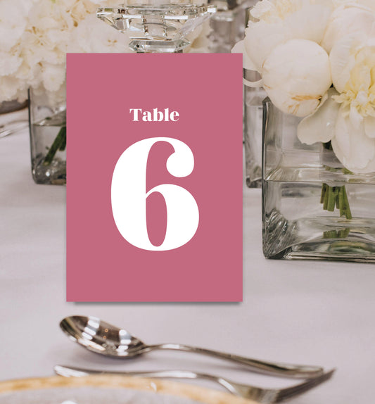 ROSE LUXE TABLE NUMBERS