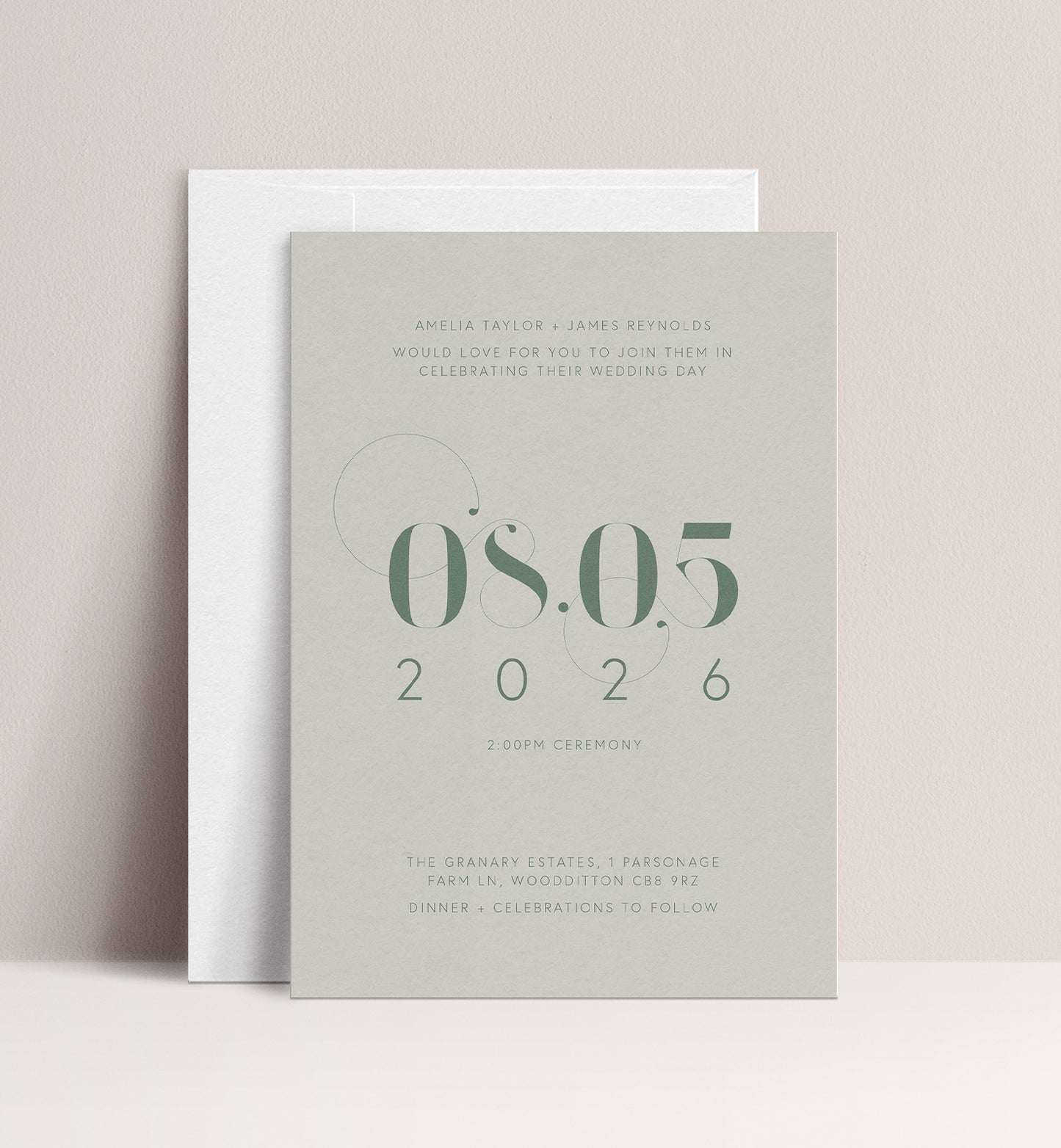 OLIVE LUXE INVITATION 2 CARD SUITE