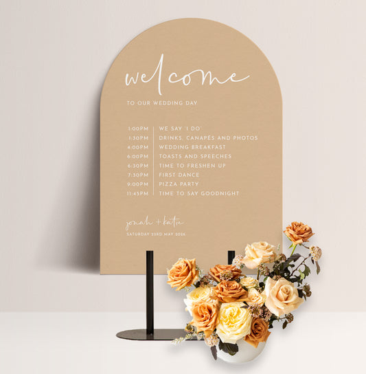 WOODLAND LUXE ORDER OF THE DAY SIGN