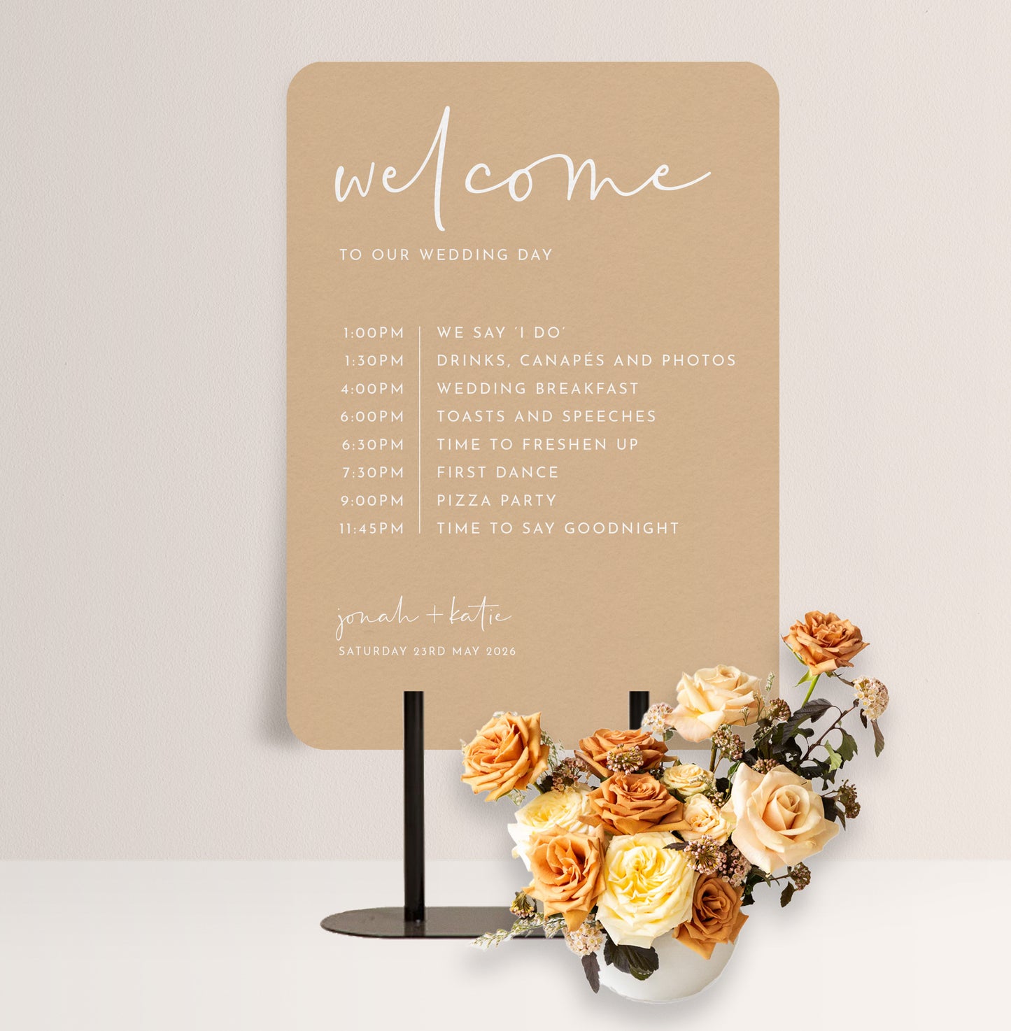WOODLAND LUXE ORDER OF THE DAY SIGN