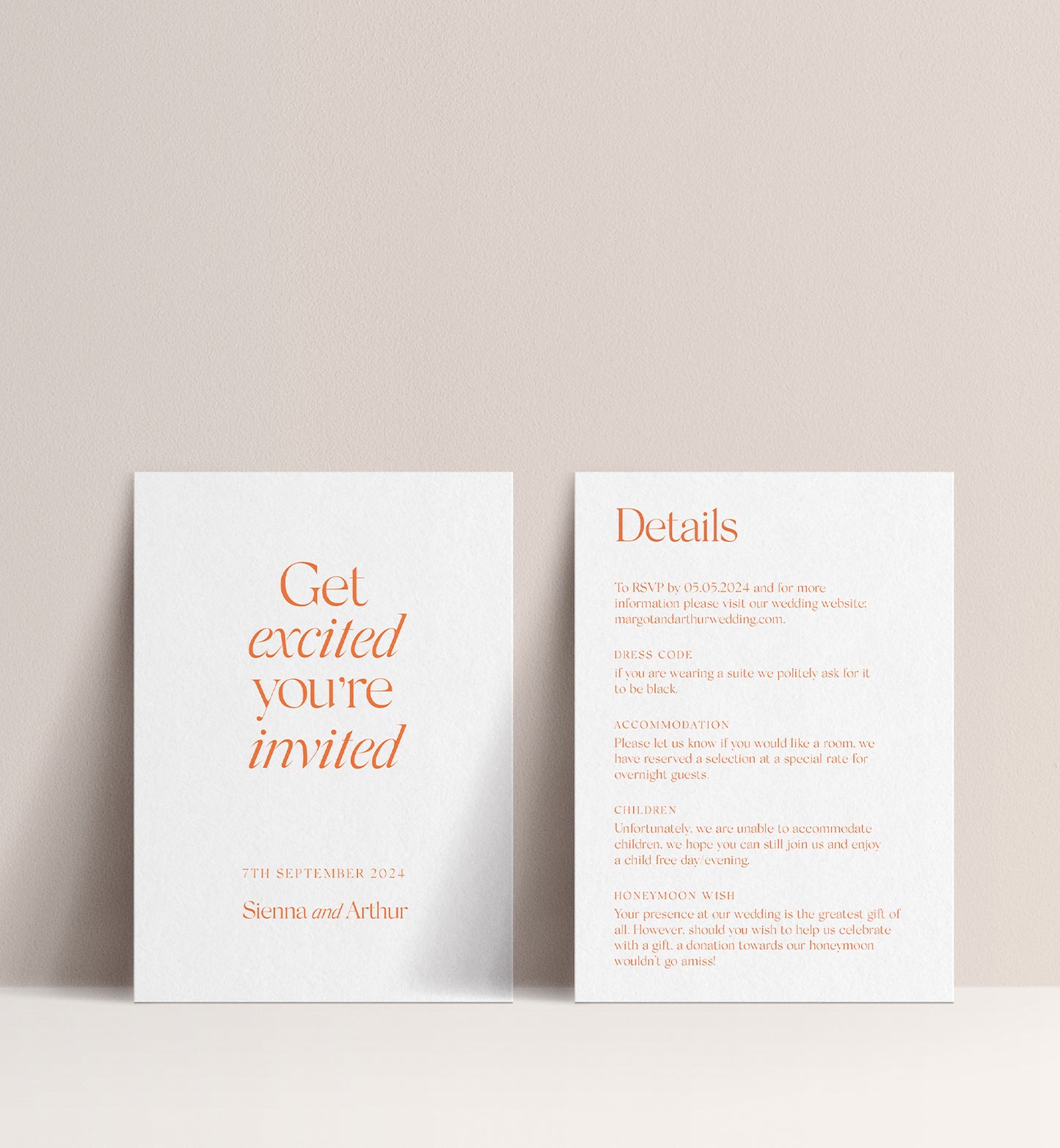 CITRUS LUXE INVITATION 2 CARD SUITE