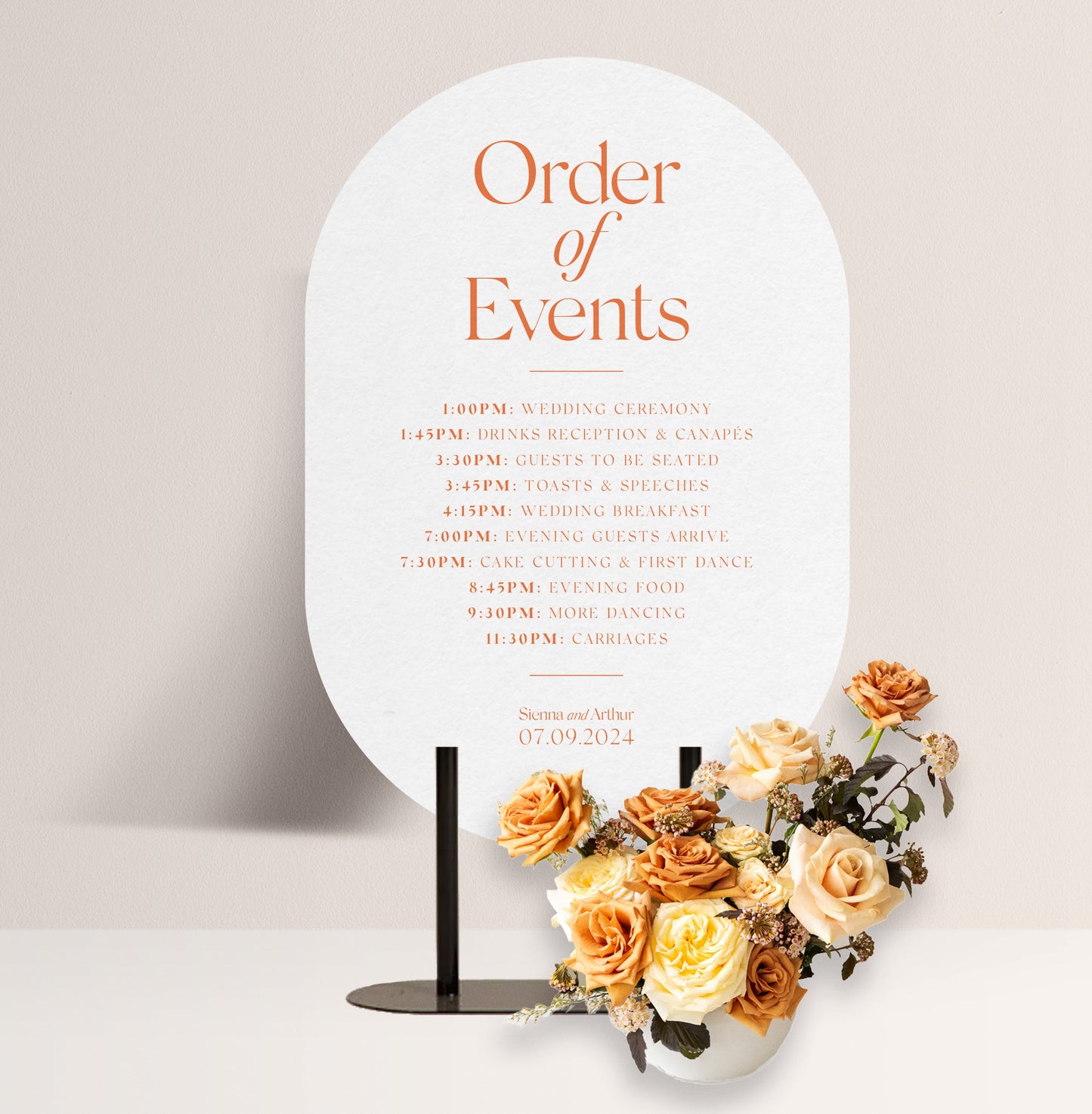 CITRUS LUXE ORDER OF THE DAY SIGN