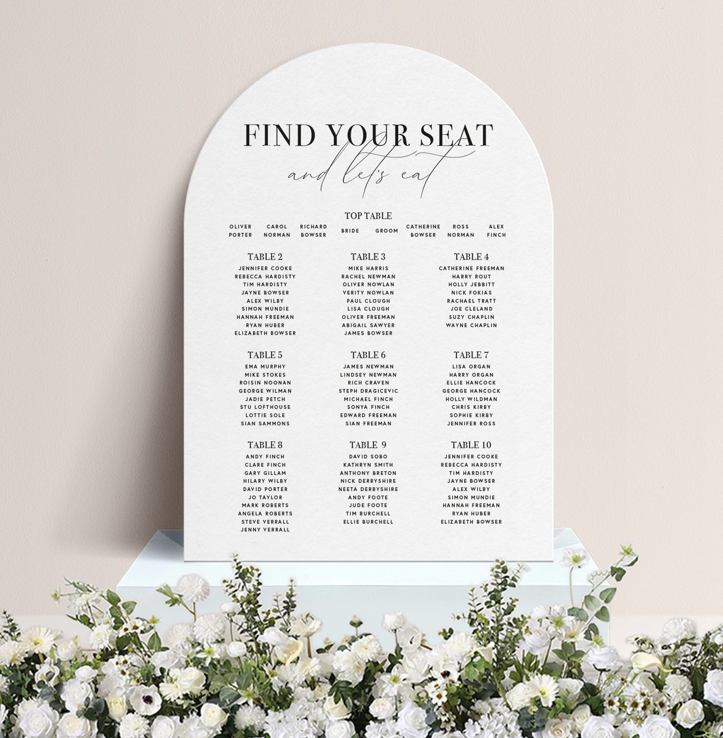 MONO LUXE TABLE PLAN