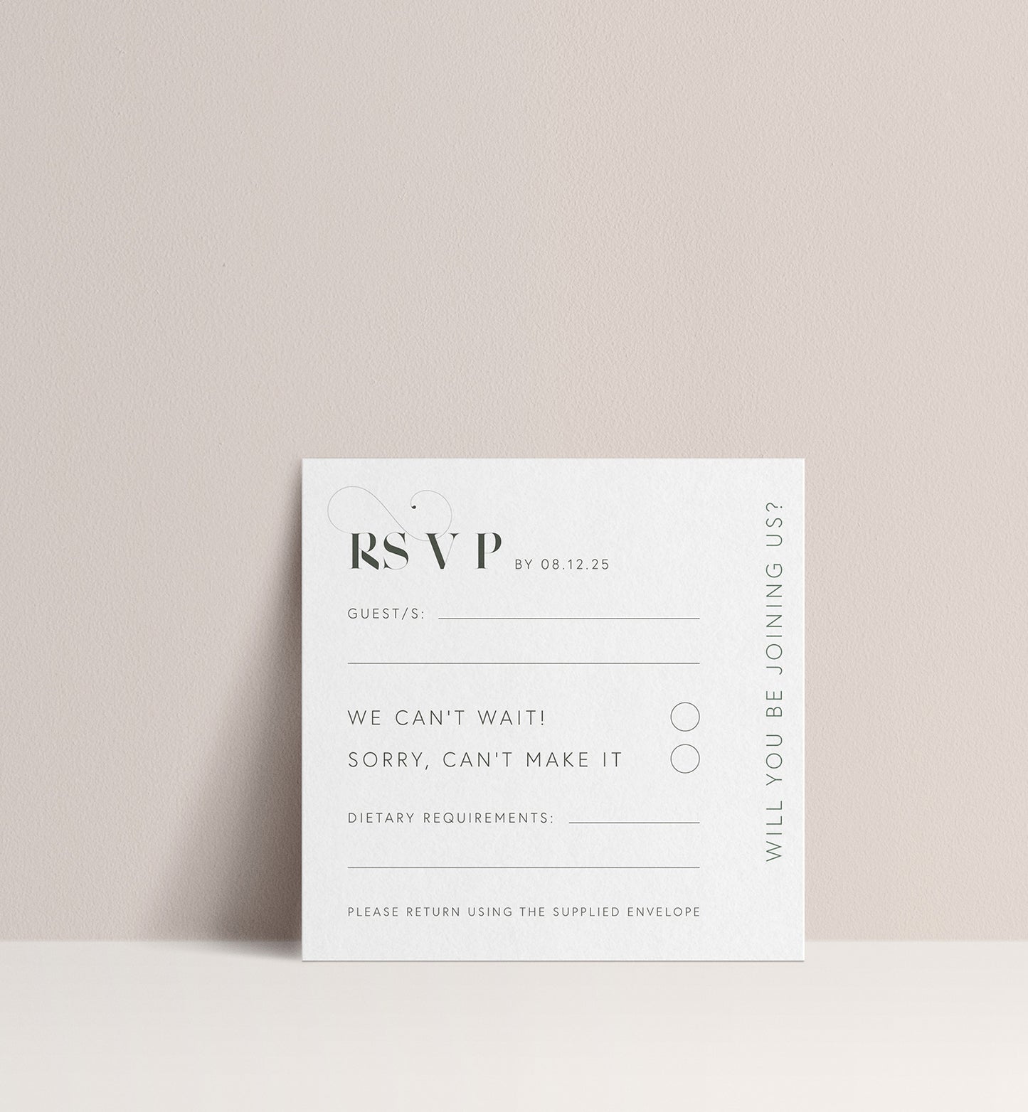 OLIVE LUXE INVITATION 3 CARD SUITE