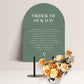 OLIVE LUXE ORDER OF THE DAY SIGN