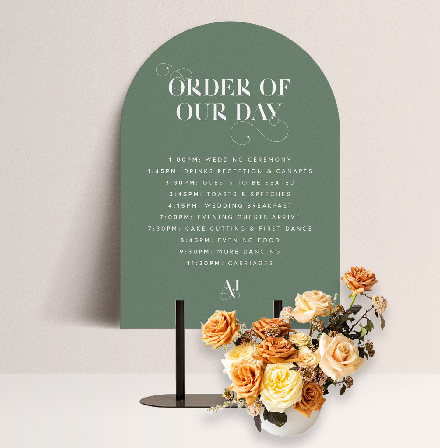 OLIVE LUXE ORDER OF THE DAY SIGN