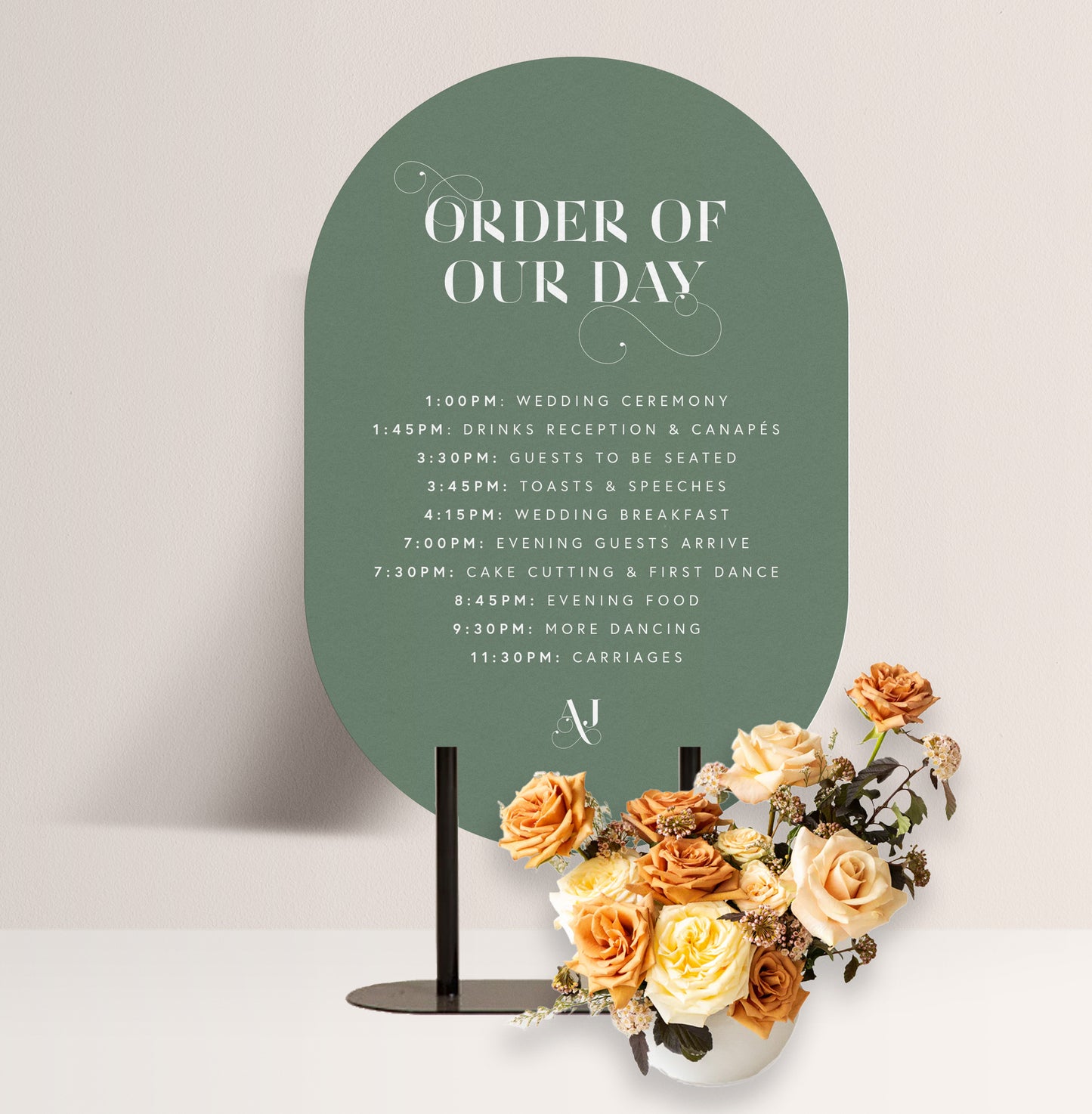 OLIVE LUXE ORDER OF THE DAY SIGN