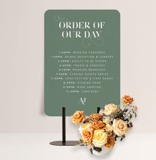 OLIVE LUXE ORDER OF THE DAY SIGN