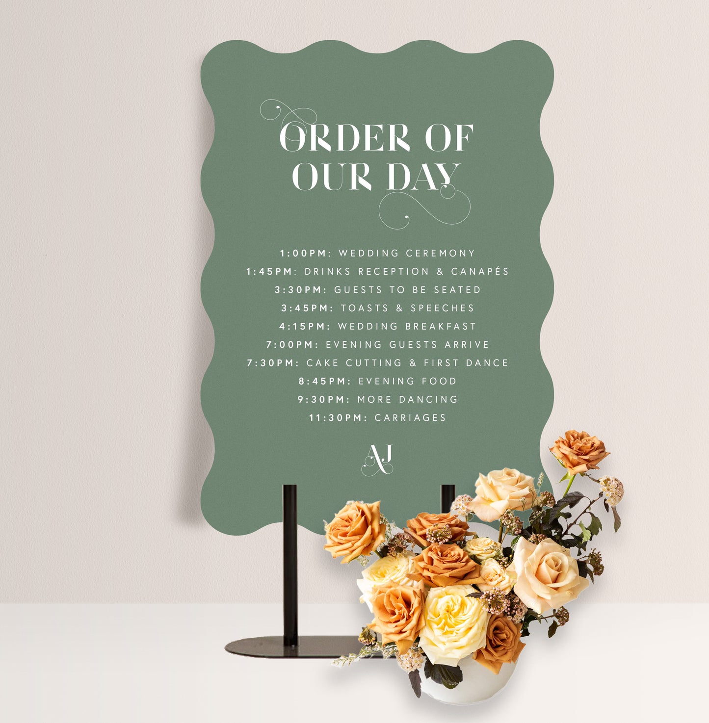 OLIVE LUXE ORDER OF THE DAY SIGN