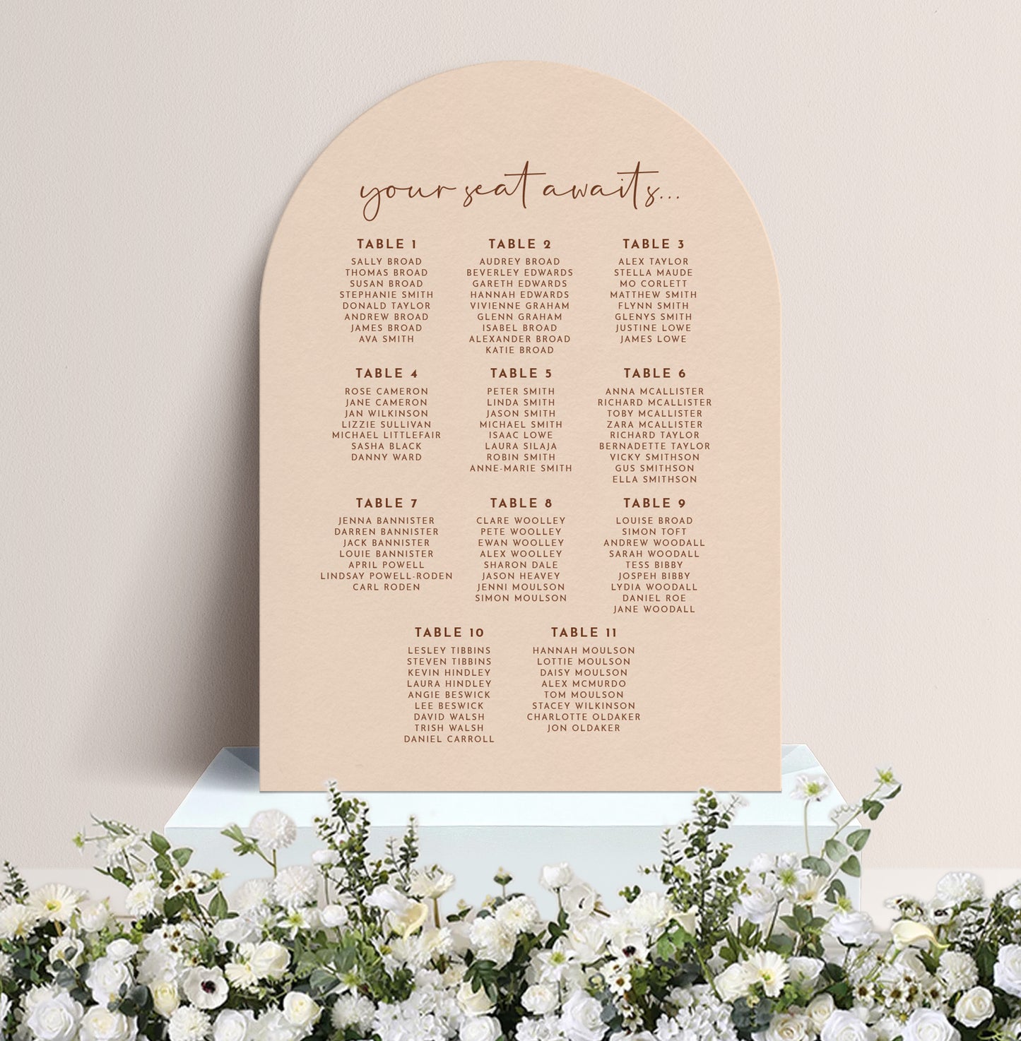 WOODLAND LUXE TABLE PLAN