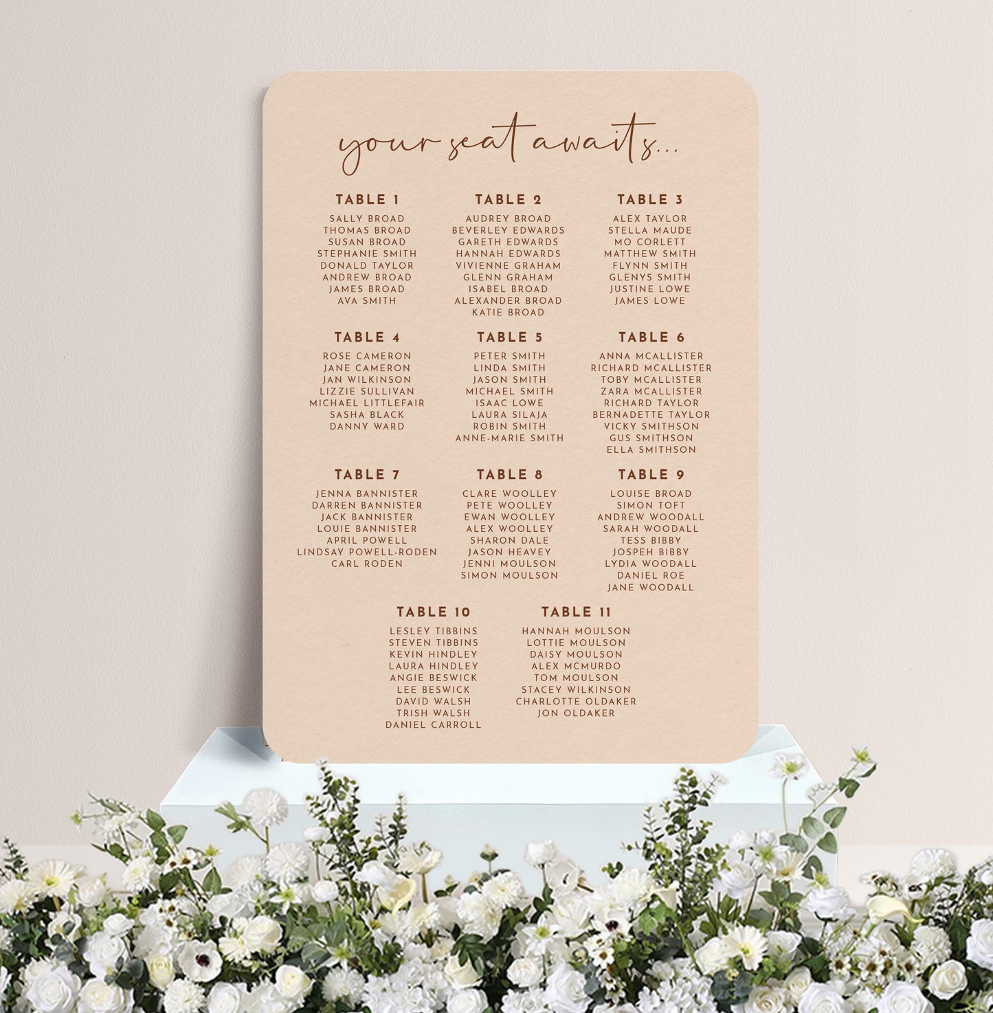 WOODLAND LUXE TABLE PLAN